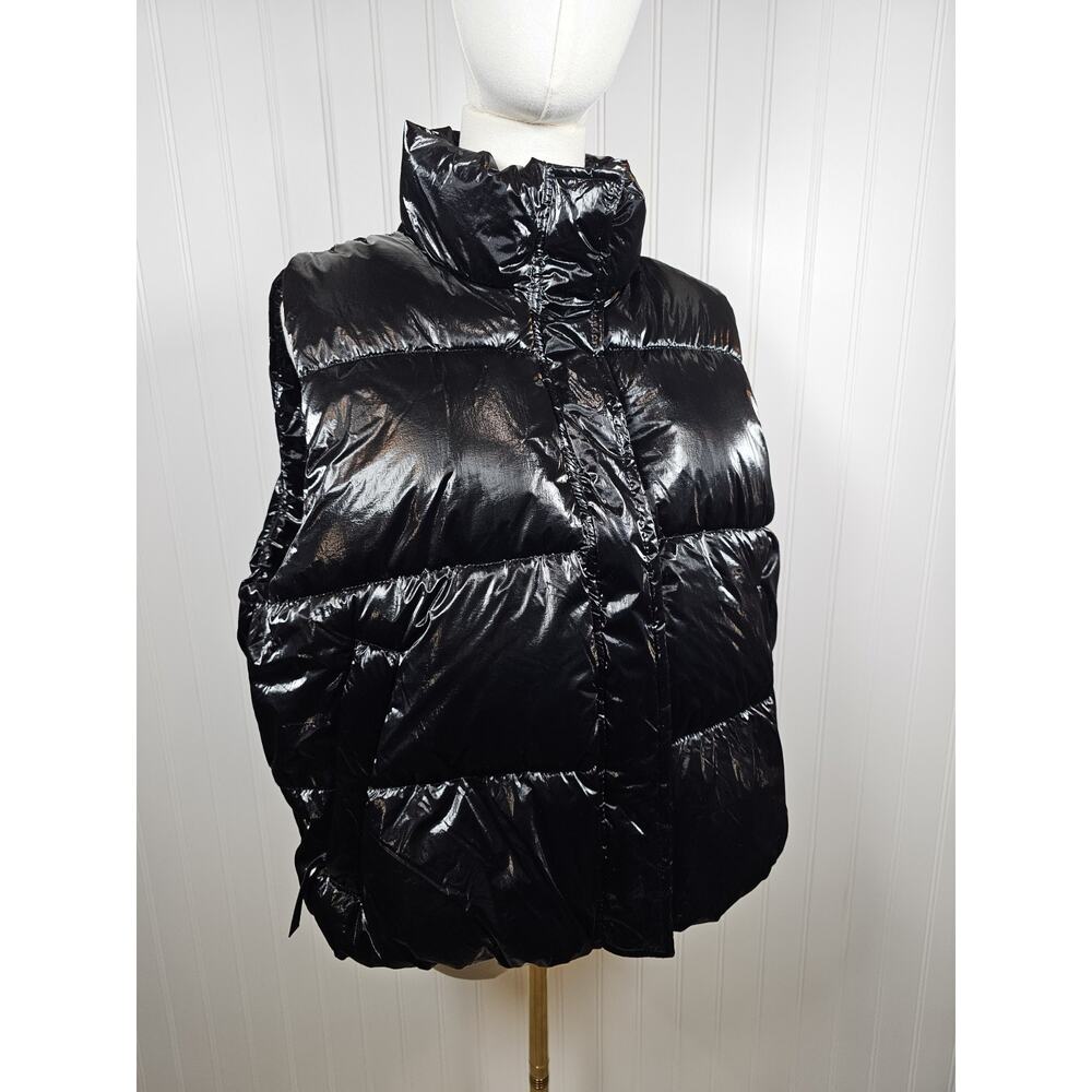 Victoria's Secret Shiny Black Puffer Vest